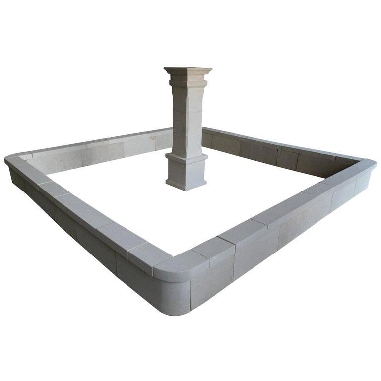 Large French Modern Fountain Surround in limestone 21st (1 of 15)