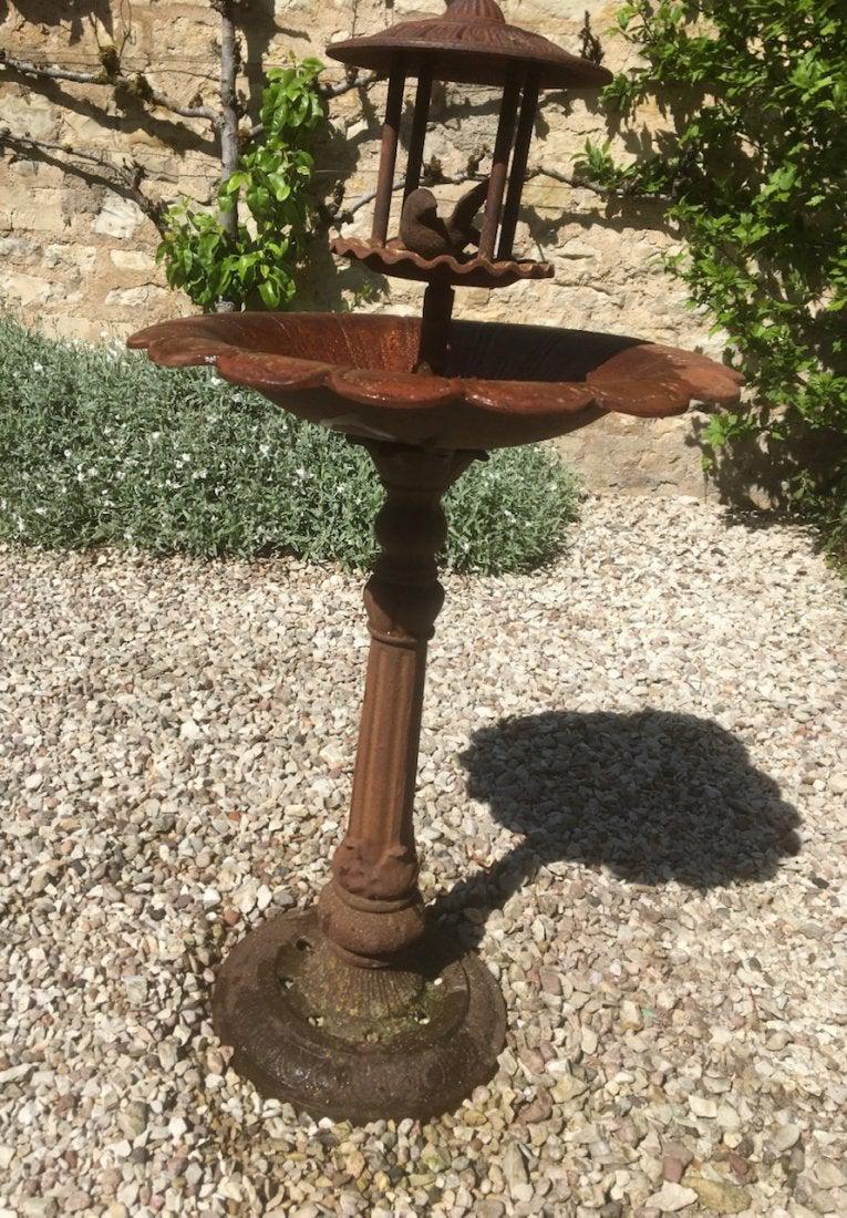 French antique birds bath fountain in iron 19thC France (1 of 7)
