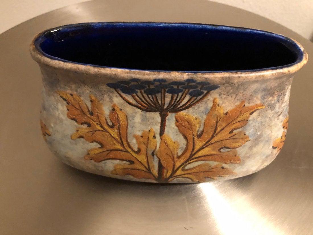 French vintage vase with leaves signed Paris, France (1 of 6)