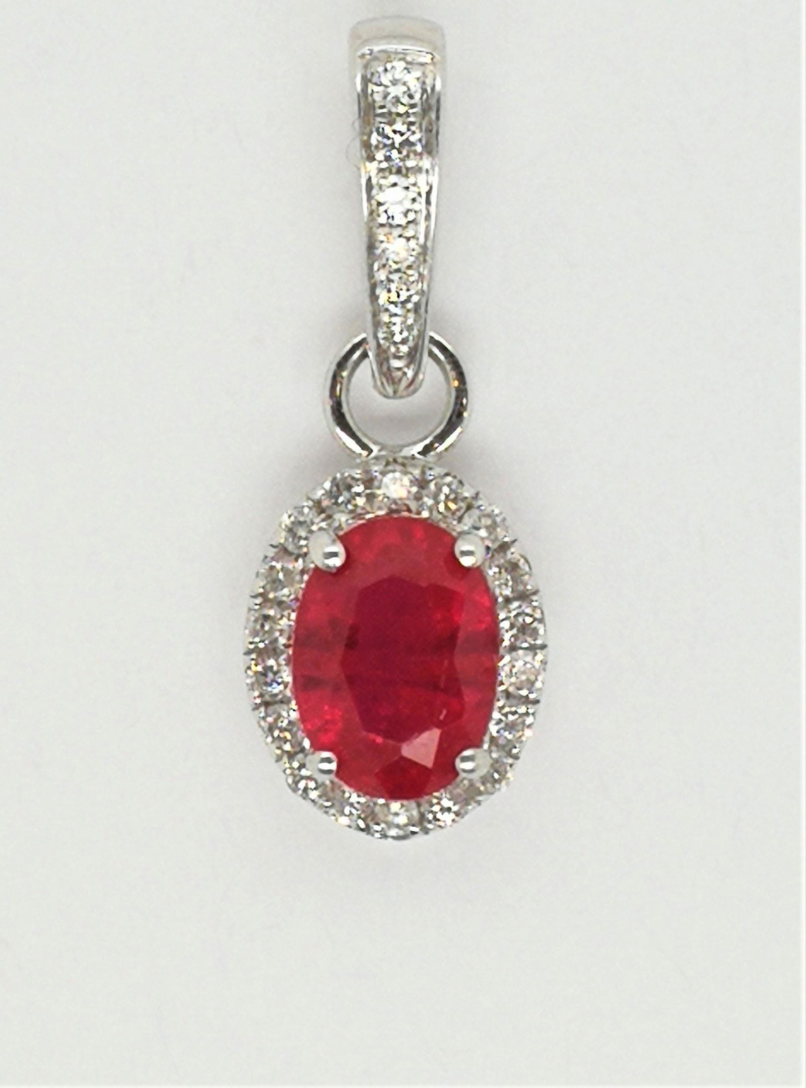 18k white gold ruby pendant (1 of 1)