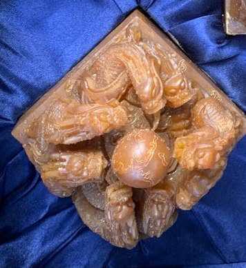 Qing Dys Made Shoushan Stone Carved Dragon Seal (1 of 2)