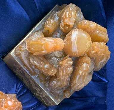 Qing Dys Made Shoushan Stone Carved Dragon Seal (1 of 2)