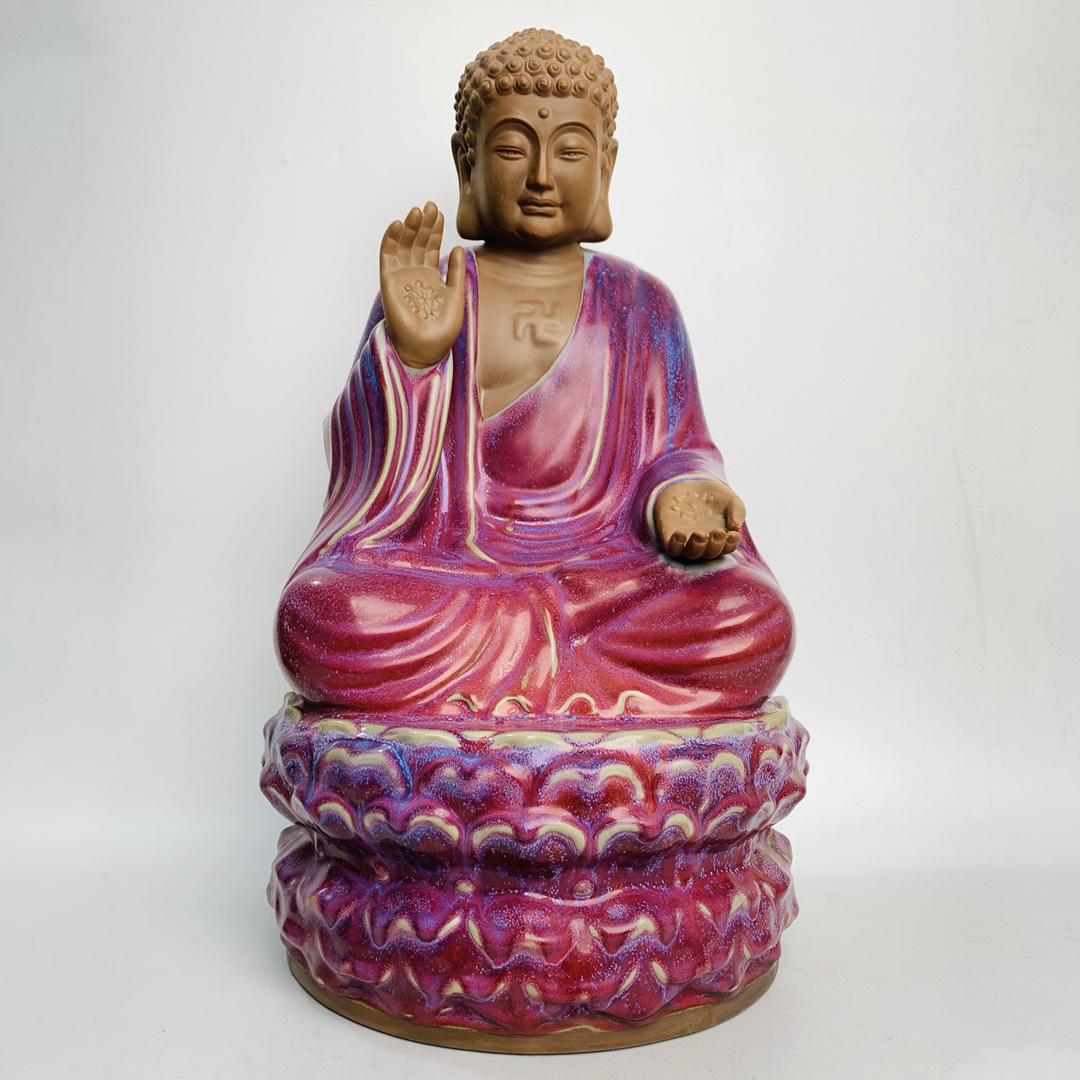 Jun porcelain sitting Buddha, height 61 cm, diameter 32 (1 of 9)
