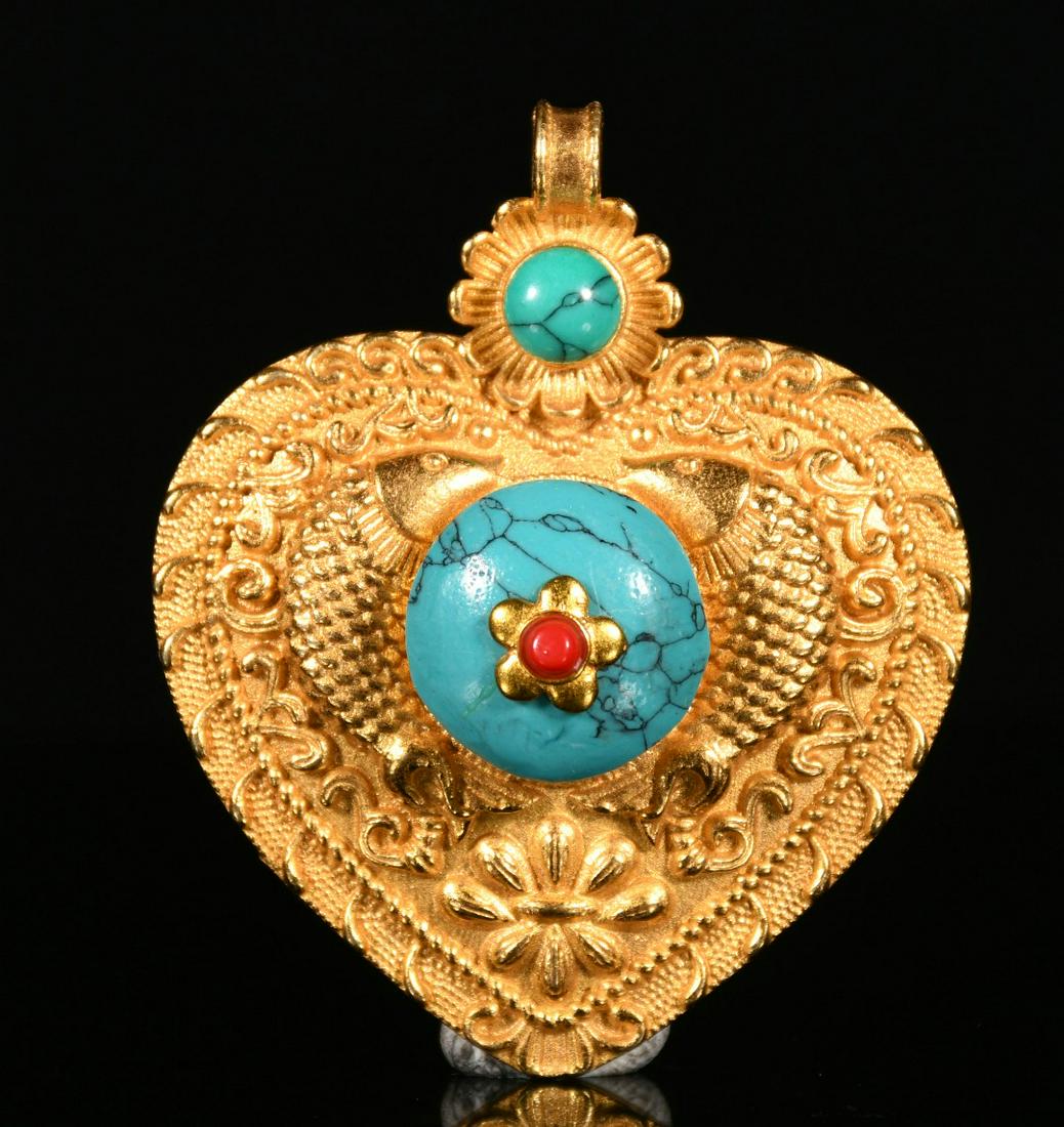 Old Collection Lapisgilt Pisces loves the body and the body is carved, hand -carved (1 of 9)