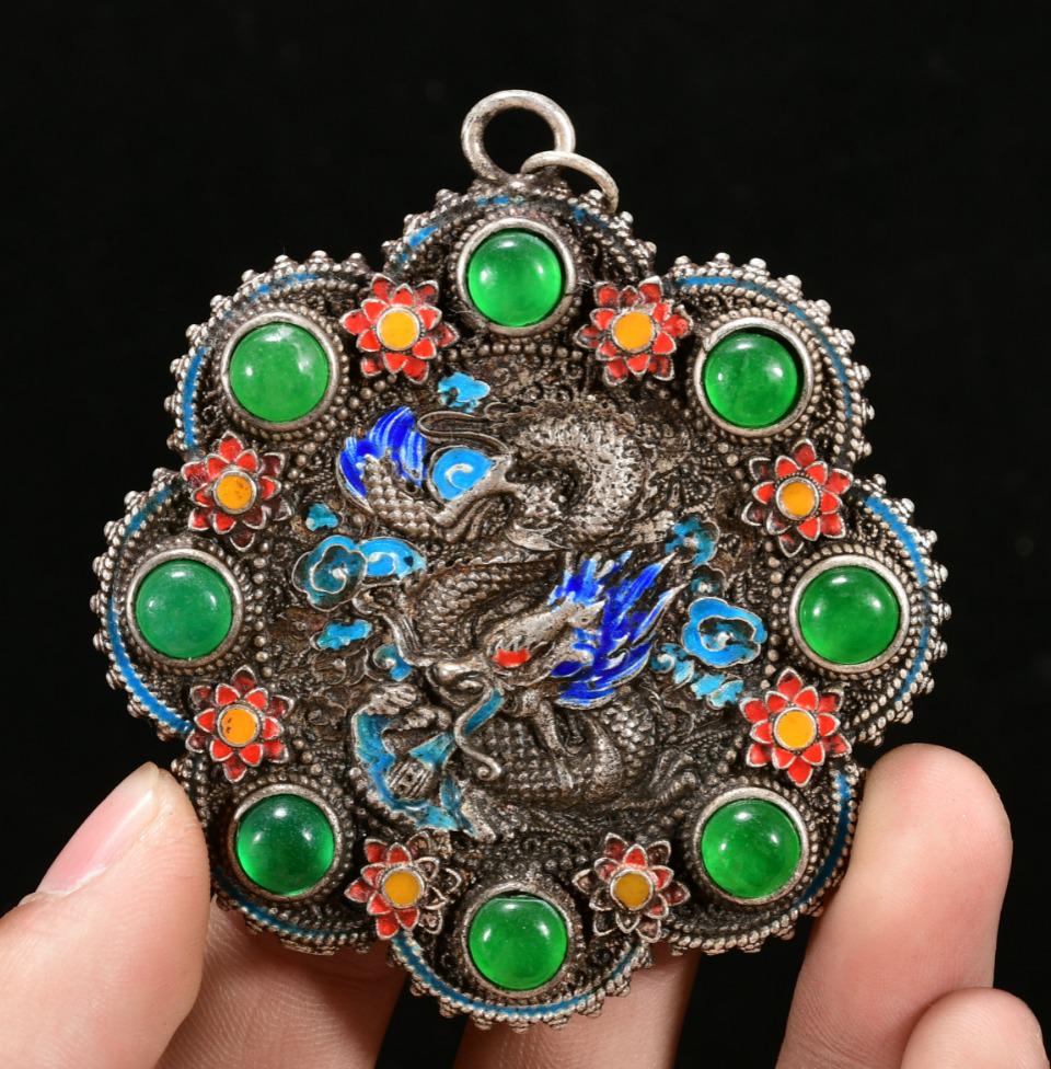 Old Collection Hongshan Cultural Tibetan Yin Enamel Cosmopoliya, handicraft carved (1 of 7)