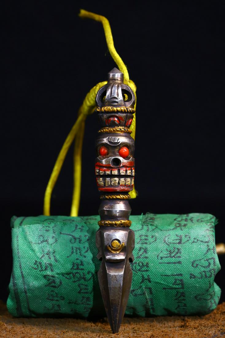 Iron Meteorite knocks, engraved, old magic instruments (1 of 9)