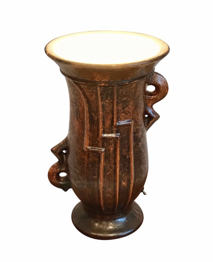 Ceramic Metallic Glaze Art Deco Table Lamp, Stangl (1 of 4)