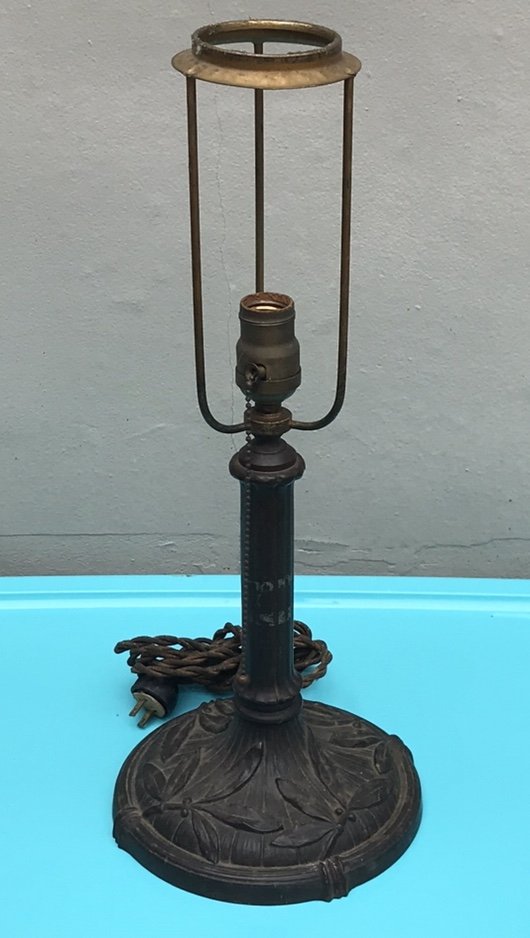 Arts & Crafts Bradley & Hubbard Table Lamp, 1920's: Beautiful original cast metal table lamp by Bradley & Hubbard.