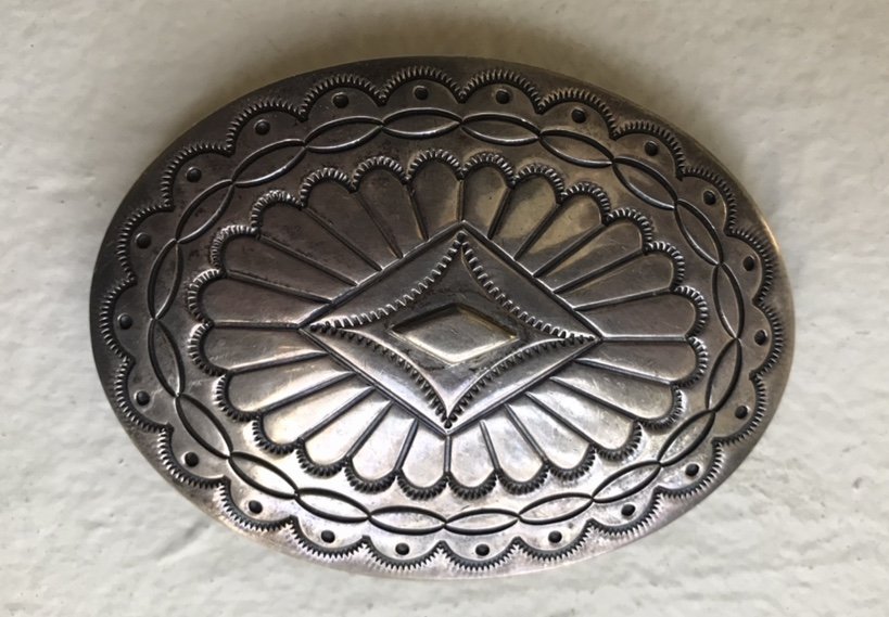 Sterling Silver Navajo Belt Buckle by Tim Guerro: Beautiful sterling silver belt buckle by Navajo artist Tim Guerro.
