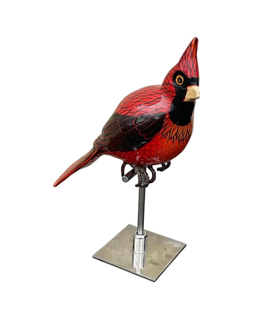 Mid Century Modern Red Cardinal Bird Sculpture by Mexican Artist Sergio Bustamante (1 of 7)