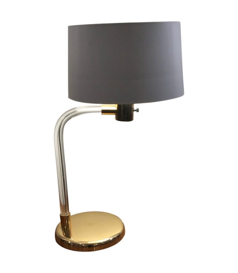 Mid Century Peter Hamburger for Knoll Acrylic and Polished Brass Table Lamp (1 of 8)