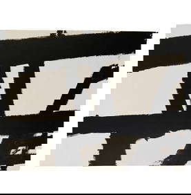 Mid Century Franz Kline Painting, In the Style Of, Black & White Abstract (1 of 5)
