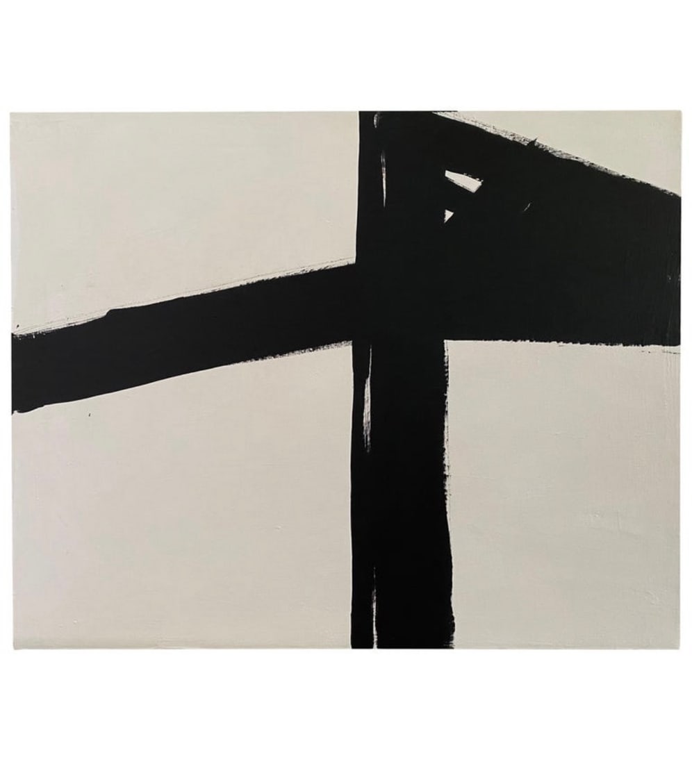 Mid Century Franz Kline Painting, In The Style Of, Black & White Abstract (1 of 6)