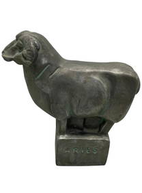 Mid Century Modern Fred Press Aires Astrological Zodiac Brutalist Bronze Sculpture (1 of 5)
