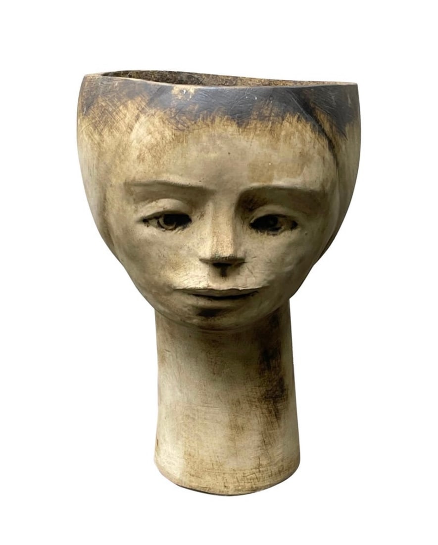 Mid Century Ceramic Head Sculpture Planter by Andre Loret, Devon England (1 of 9)