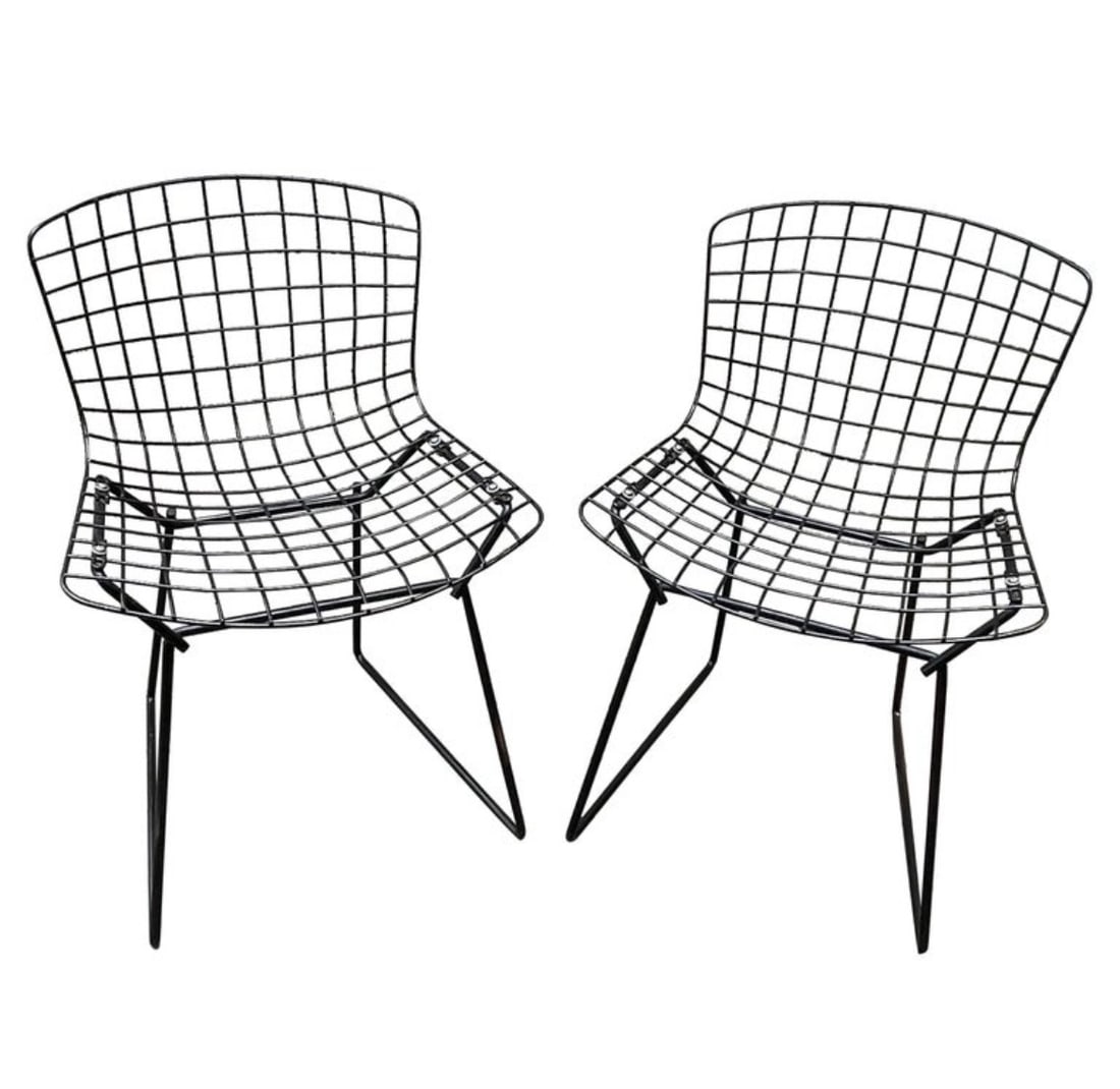 Mid Century Modern Harry Bertoia Children's Black Wire Side Chairs for Knoll (1 of 6)