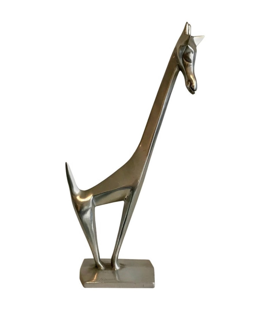 Mid Century Modern Aluminum Giraffe Sculpture by Chris Petersen, 1976 (1 of 4)
