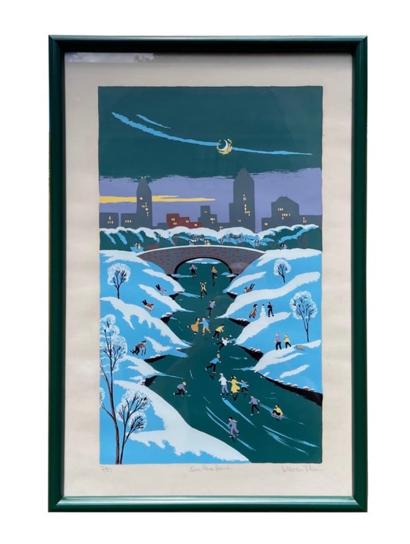 Mid Century Color Print Titled "In The Park" by Steven Klein: Mid Century color print titled "in the park" by Steven Klein, size listed is the print size.Height: 20 in (50.8 cm)Width: 12 in (30.48 cm)Depth: 1 in (2.54 cm)