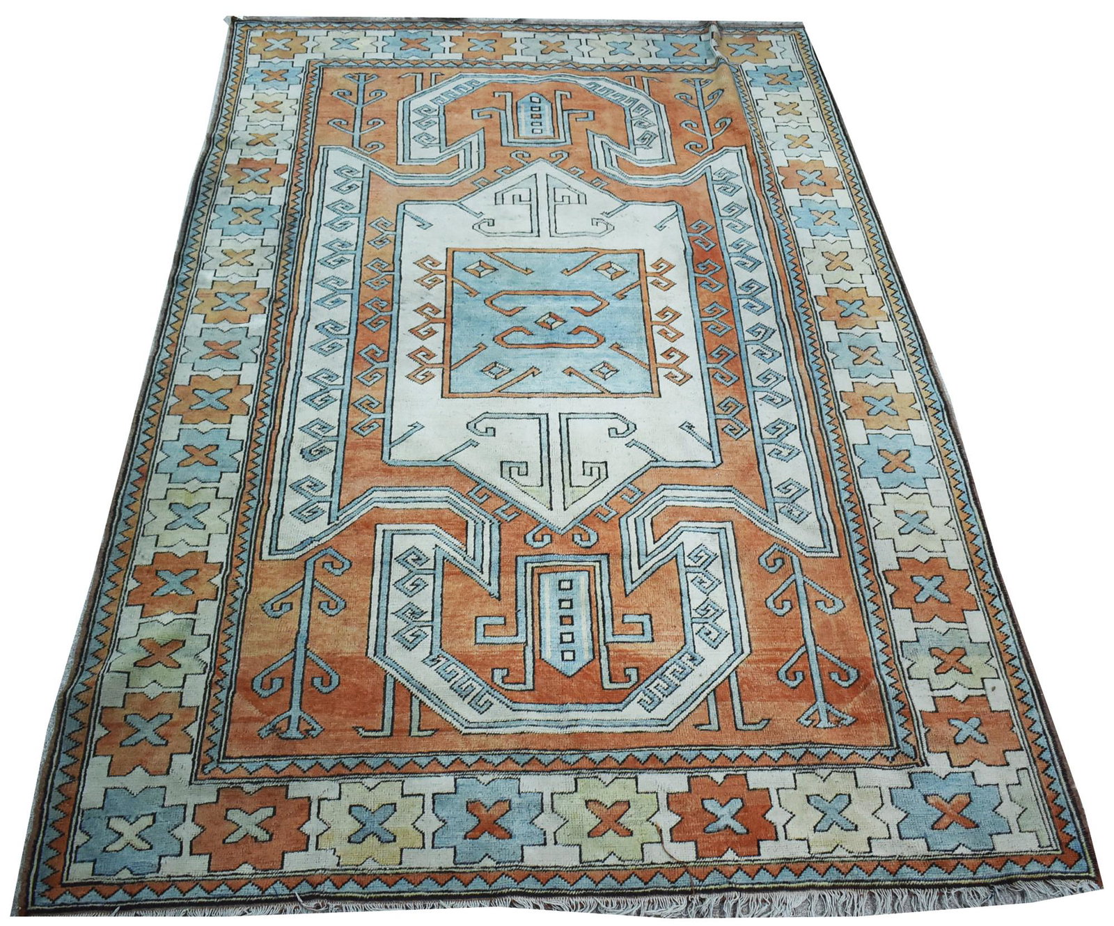 Turkish Kars carpet: Turkish Kars carpet, with geometric design, 360 x 245cms. Sale Section/Category: Rugs & Carpets Artist Resale Rights: FALSE