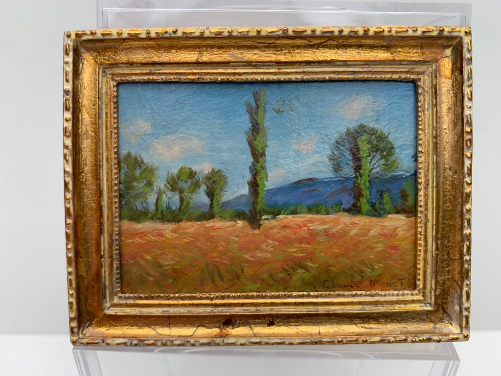Jeff Dente - Monet - "Poppy Field" Painting: This is a Jeff Dente Monet replica of "Poppy Field" painting. Signed and terrific. Artisan made. Painted frame.