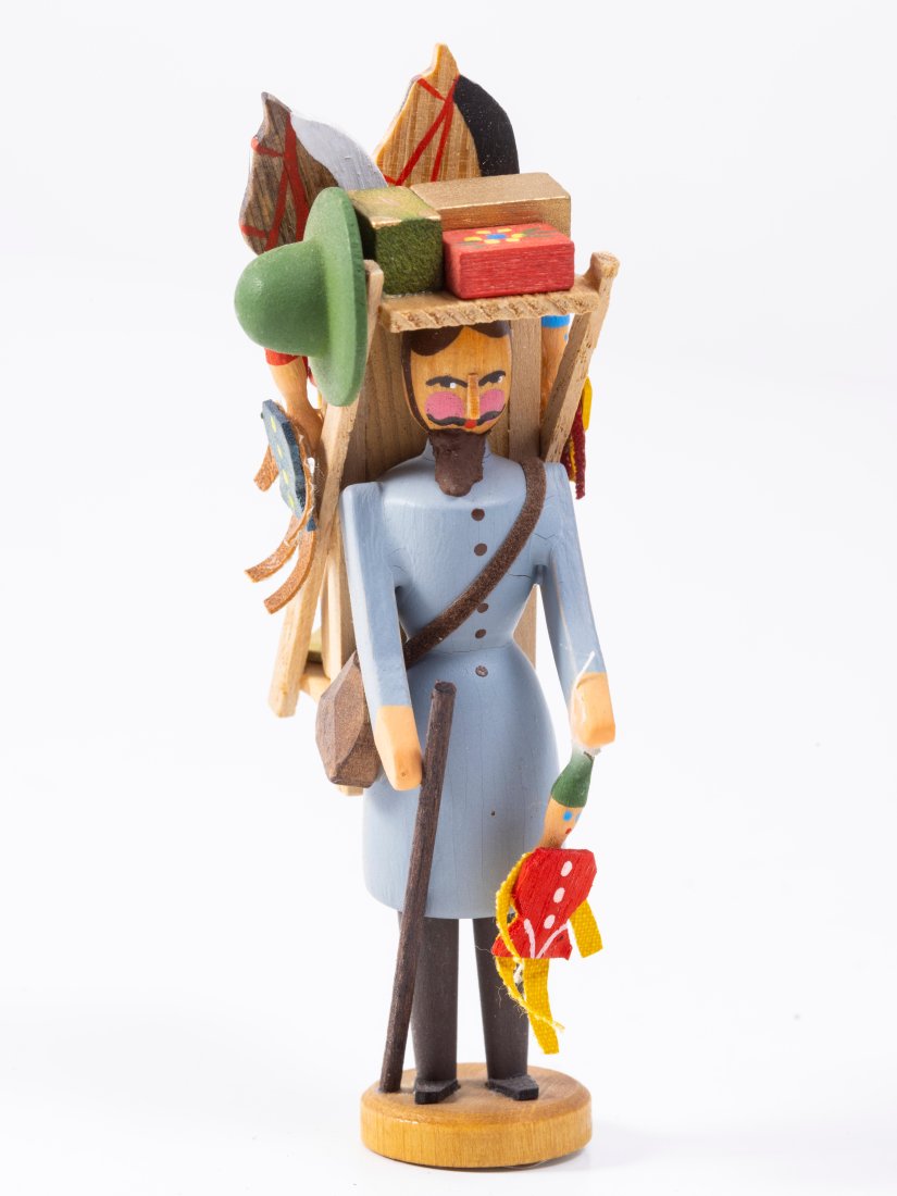 Wooden Male Toy Peddler Doll with Toys (1 of 8)