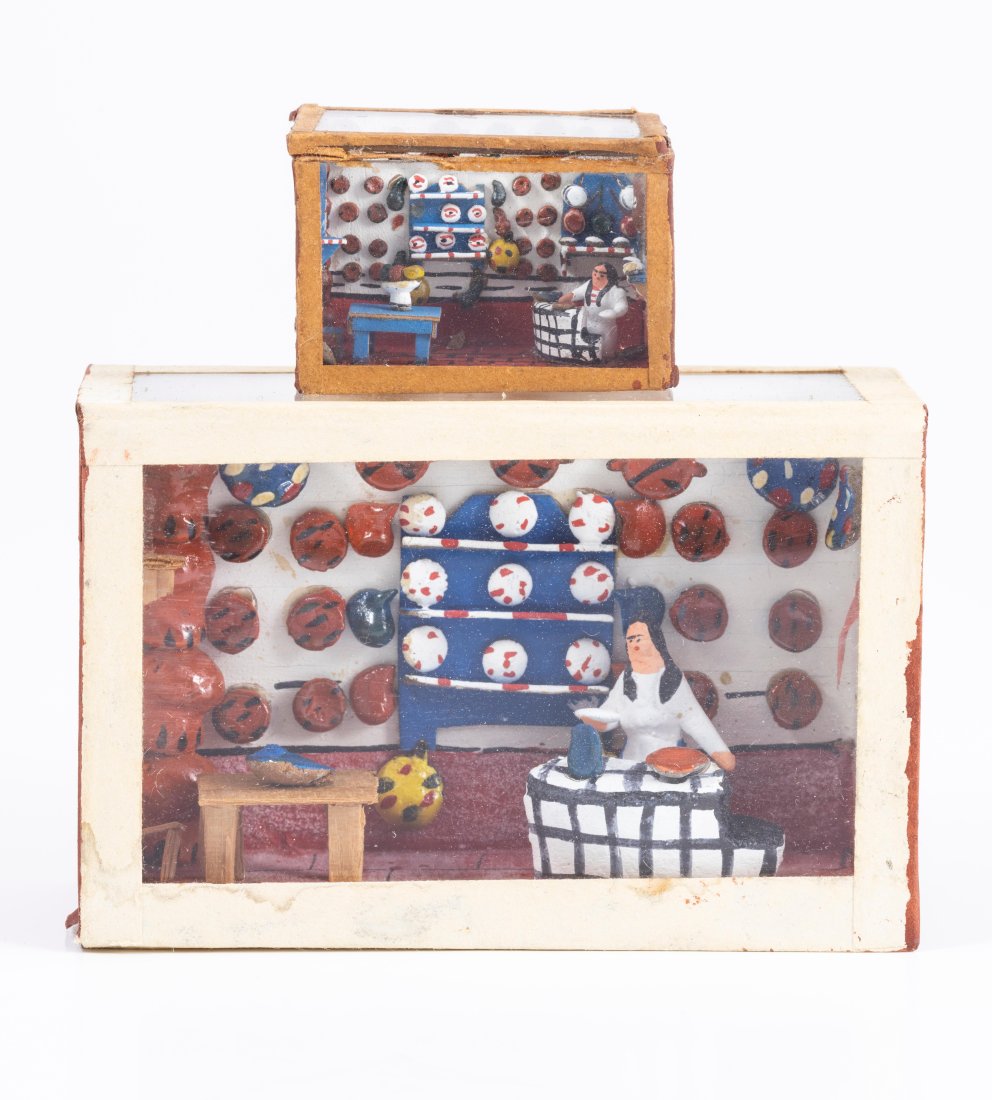 2 Mexican Kitchen Miniature Roombox 1/2" scale & 144 scale (1 of 12)