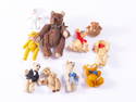 Vintage Collection of 9 Handmade Teddy Bears (Dollhouse Scale)