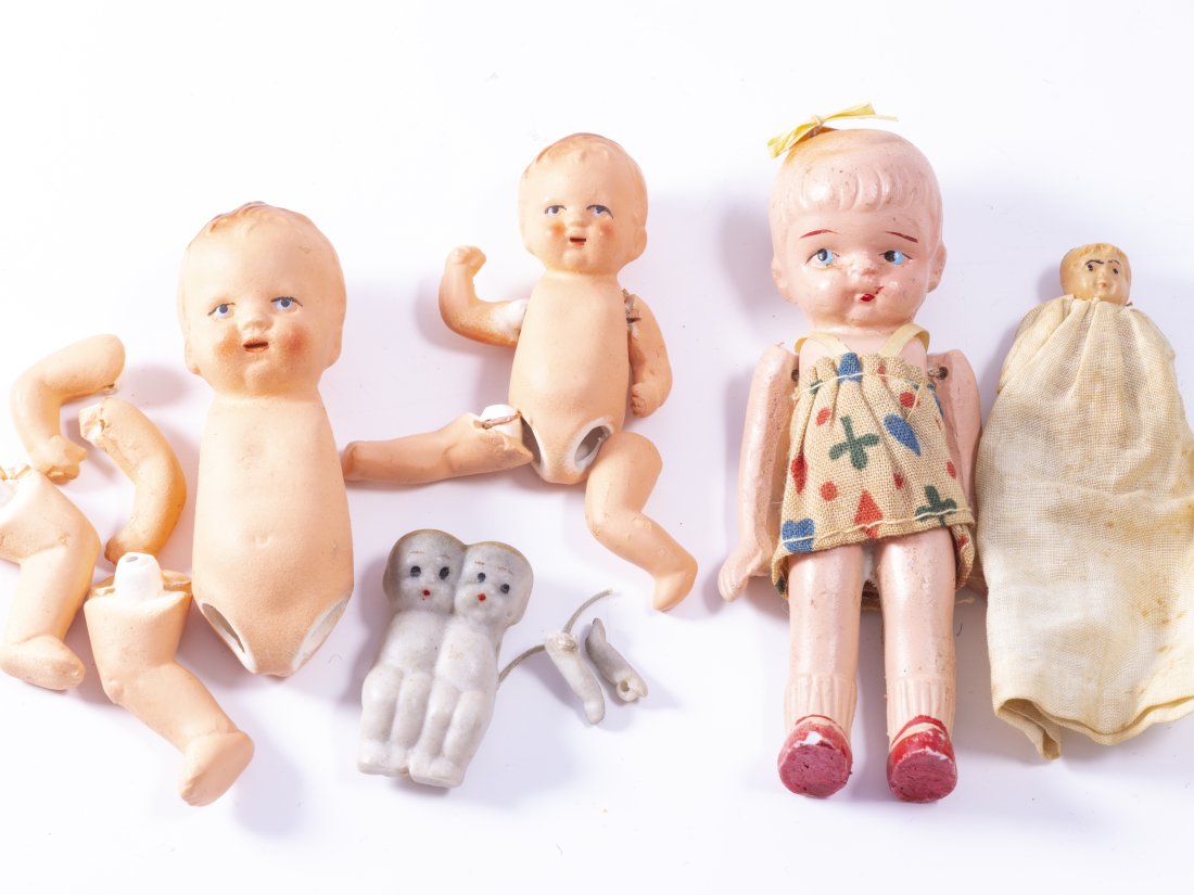 German Bisque Dolls, Jointed with Back Stamp (1 of 11)