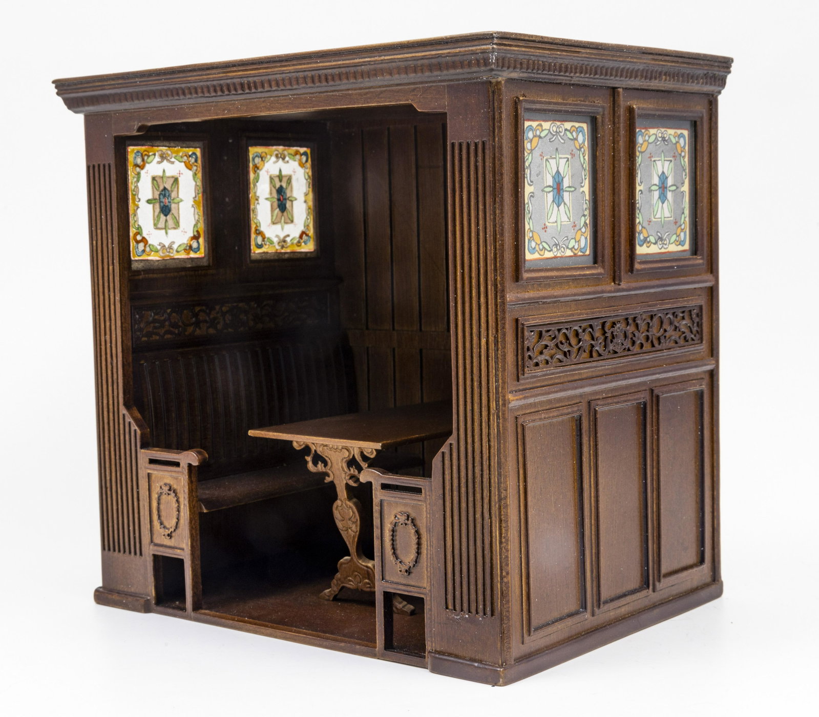 JBM Tearoom or Waiting Booth, Makes a Great English Pub Booth with Stained Glass: JBM Tearoom or Waiting Booth, Makes a Great English Pub Booth with Stained Glass