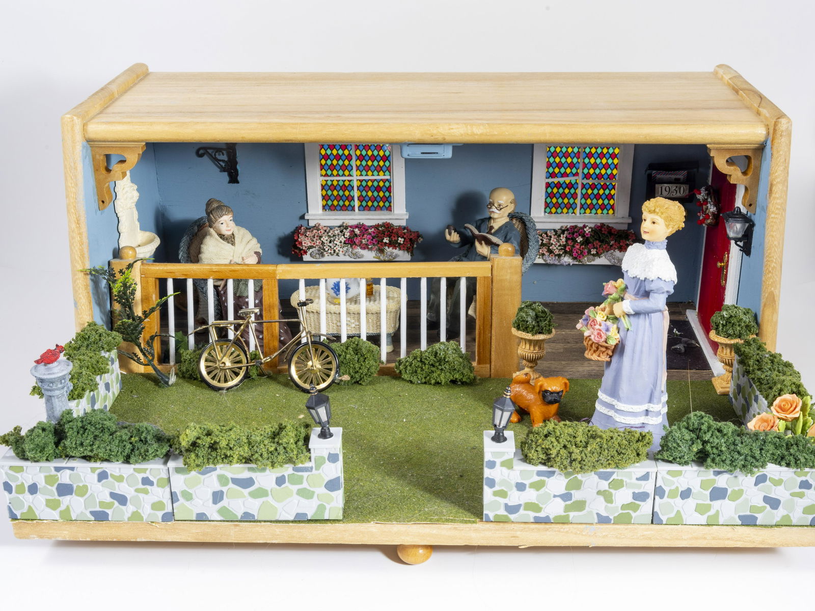Outdoor Porch & Garden Scene in Open Bread Box (1 of 11)