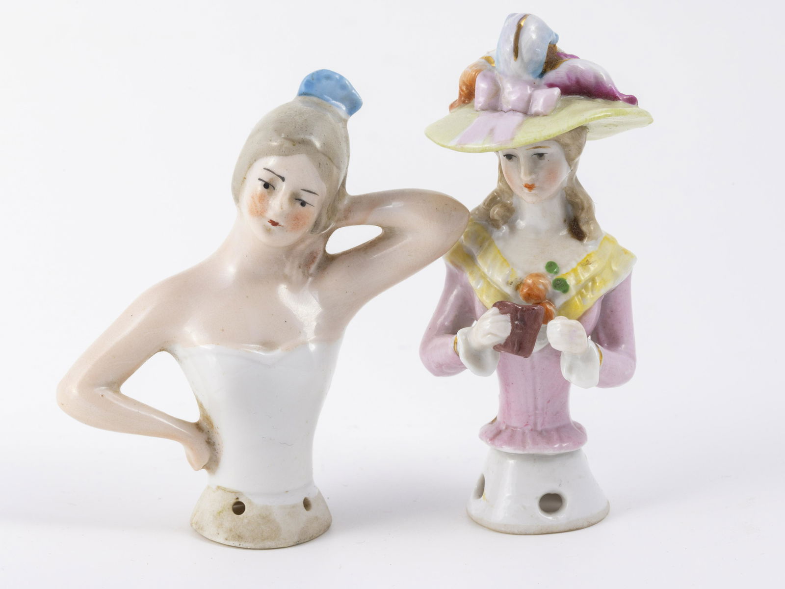 2 Porcelain Doll Busts - Vintage. These stand 3 1/2" tall, so big for a dollhouse scale but may look (1 of 7)