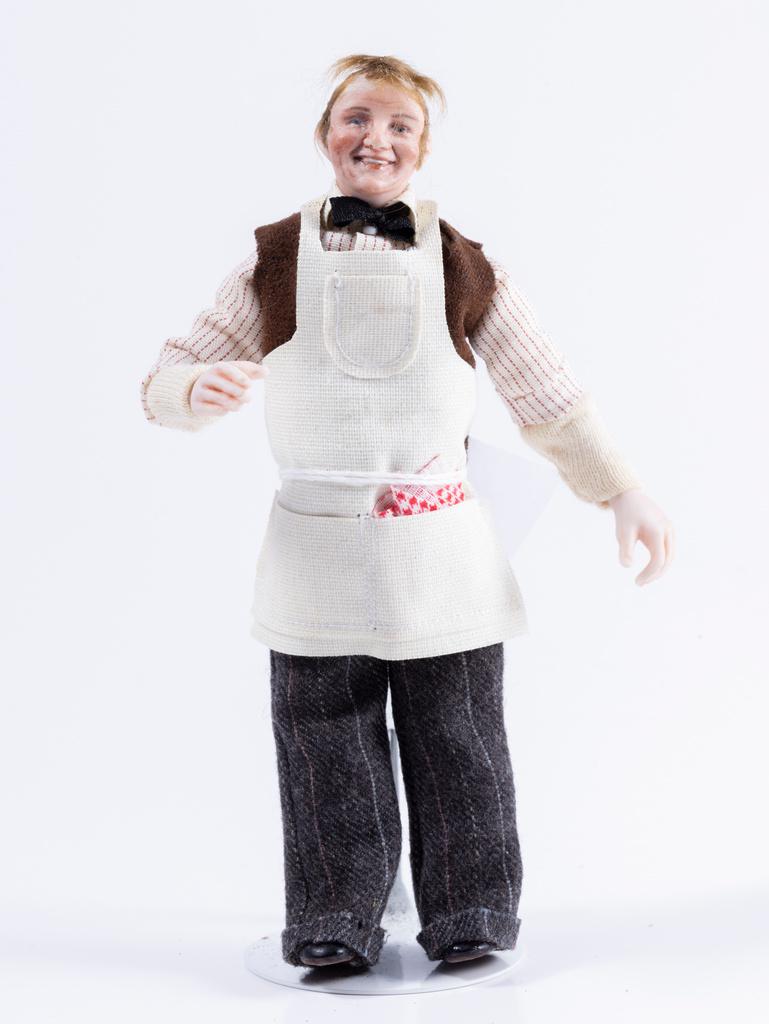 Doll - Hand Sculpted Workman Male Doll Wearing Old Fashioned Apron By Joan Blackwell (1 of 6)