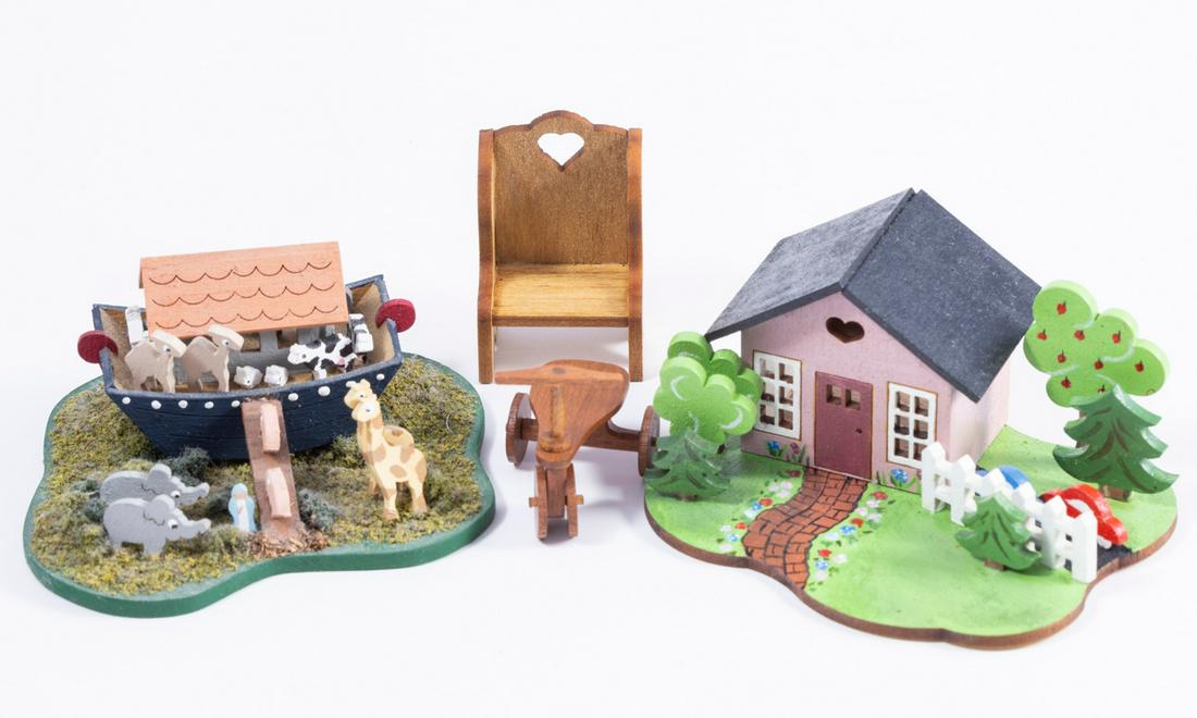 Toys - Handmade Noah's Ark (signed Coshen) With Handmade Wooden Artisan Chair (1 of 6)