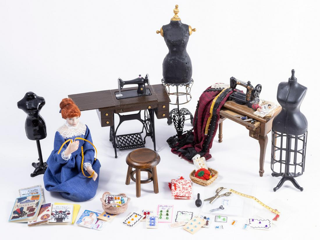 Seamstress Doll With Sewing Tables, Dress Forms (1 of 9)