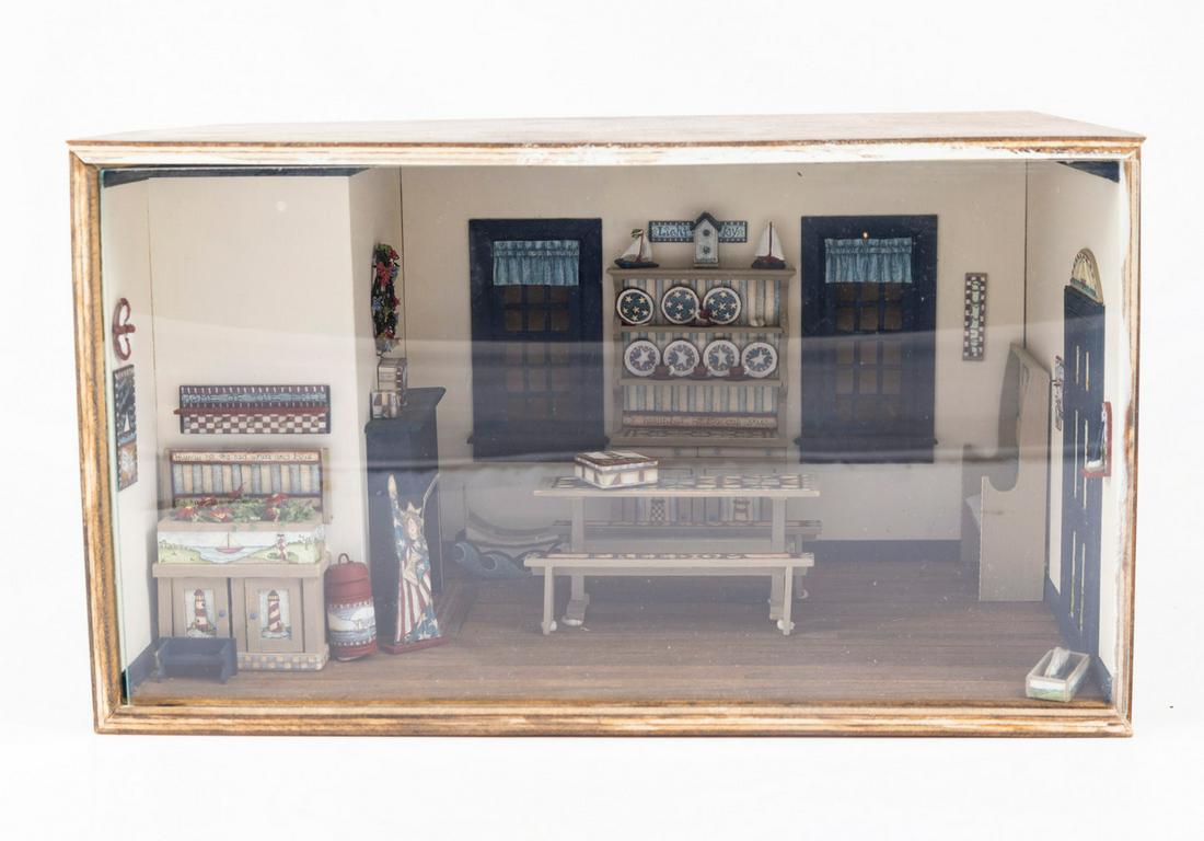 1/2" Half Inch Robin Betterly Nautical & Lighthouse Decorated Half Scale Roombox (1 of 8)