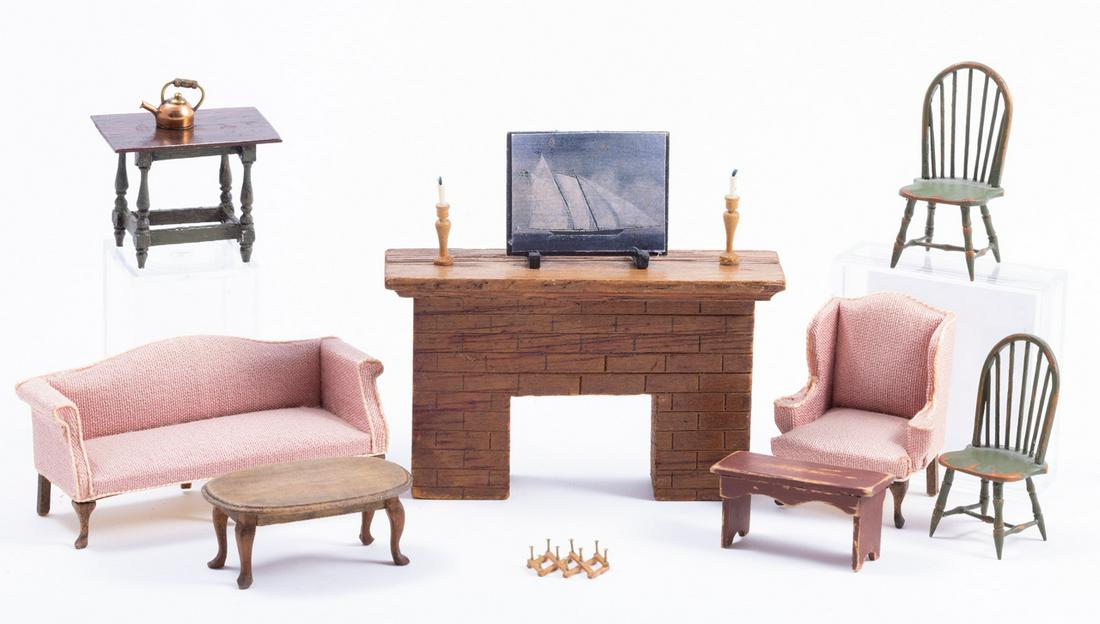 1/2" - Half Scale Living Room & Signed Windsor Table & Chairs Set (1 of 11)