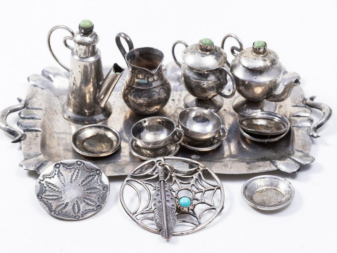 Mexican Silver Teasets & Dishes Vareity (1 of 7)