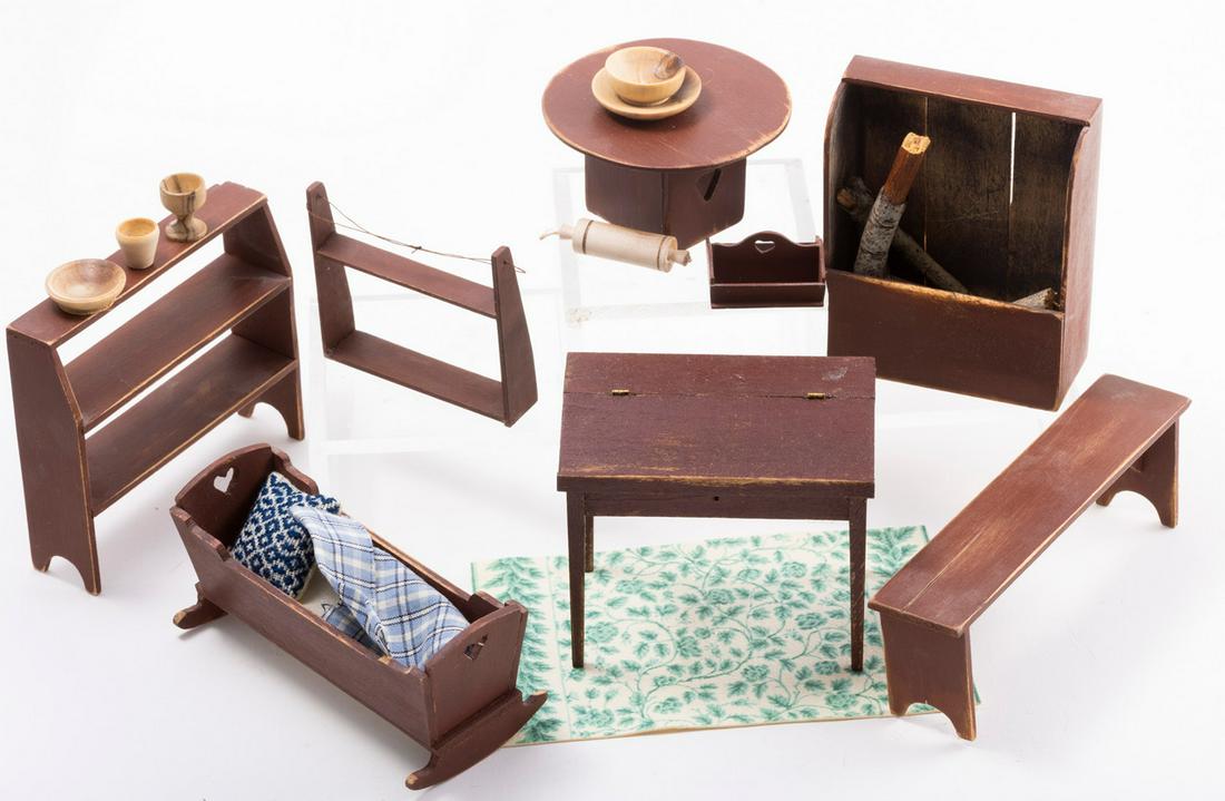 Signed DW Rustic / Aged Red Painted Wooden Furniture - Kitchen (1 of 8)