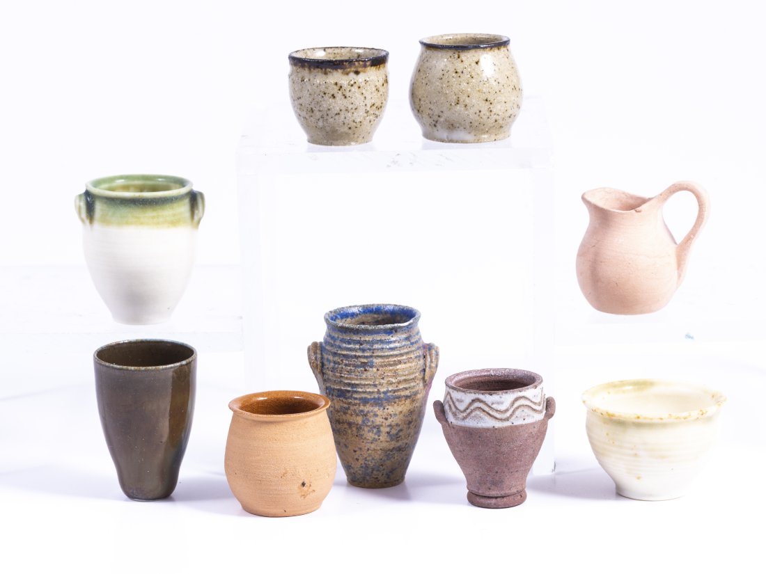 Nice Pottery Lot with Carol Mann, Pat Vennig & Other: Nice Pottery Lot with Carol Mann, Pat Vennig and someone else that I cannot read properly. There are a few by Carol Mann, vintage pieces, nicely crafted. Pat Vennig is signed PV.Please note there is a