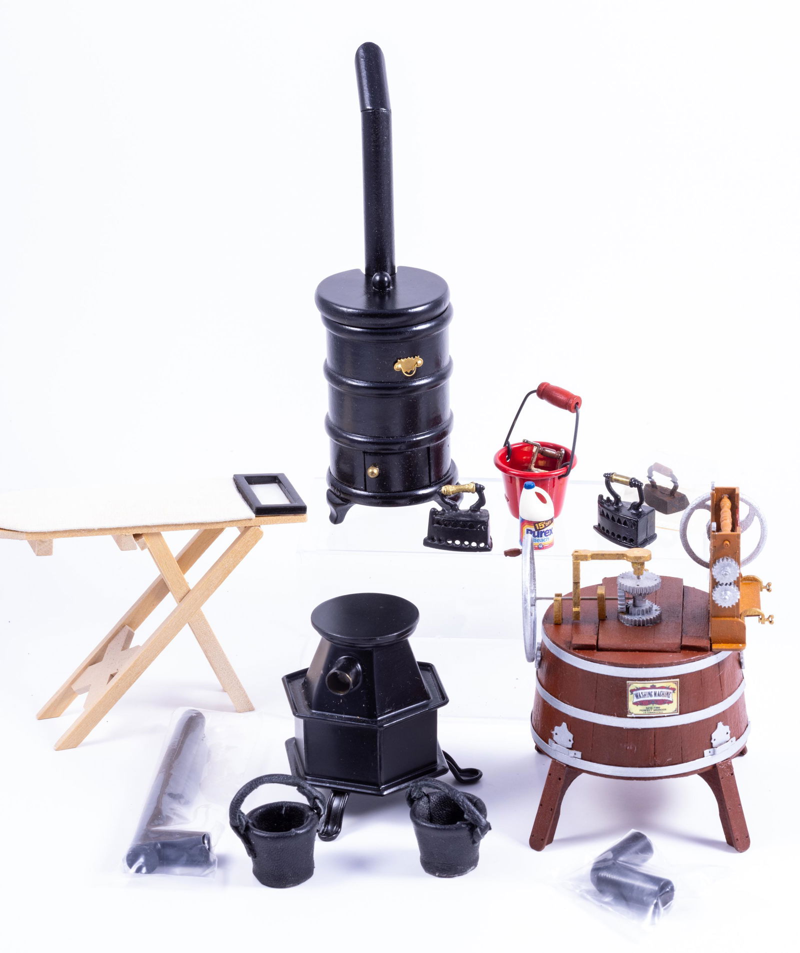 Outdoor Handmade Washing Machine with Black Stove For Irons (1 of 7)