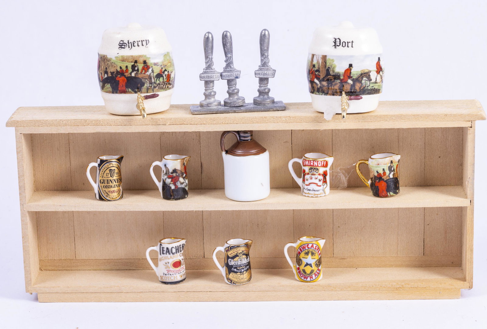 Unfinished Bar Counter with British Kegs & English Pitchers (1 of 9)