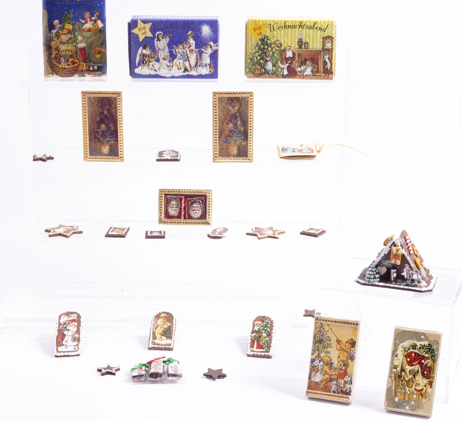 German Gold Embossed Filled Boxes, Weihnachtsabend Pop Up, Plaques & Gingerbread (1 of 8)