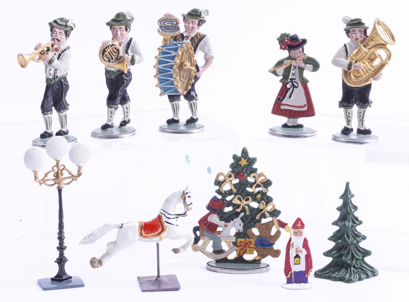 Vintage German Painted Flats - Folk Singers Christmas- Pewter (1 of 6)