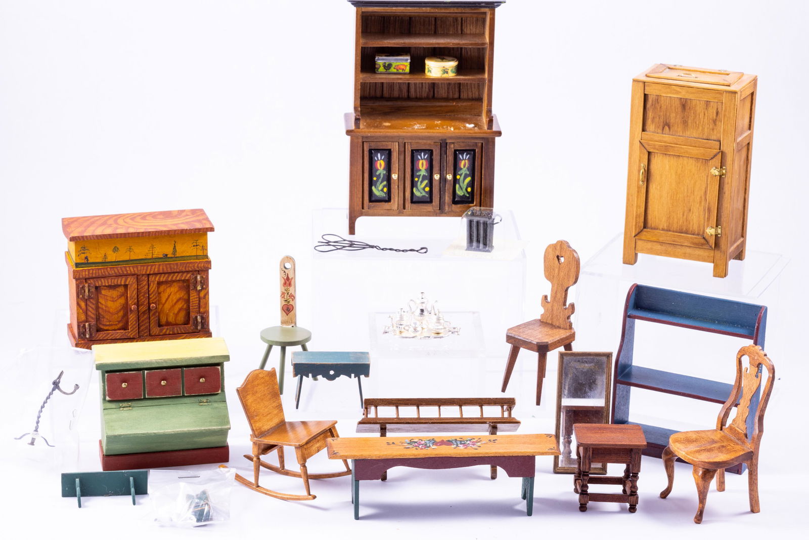 Large Variety of Hand Painted & Handmade Colonial Furniture Lot with Parrot Back Chair (1 of 15)