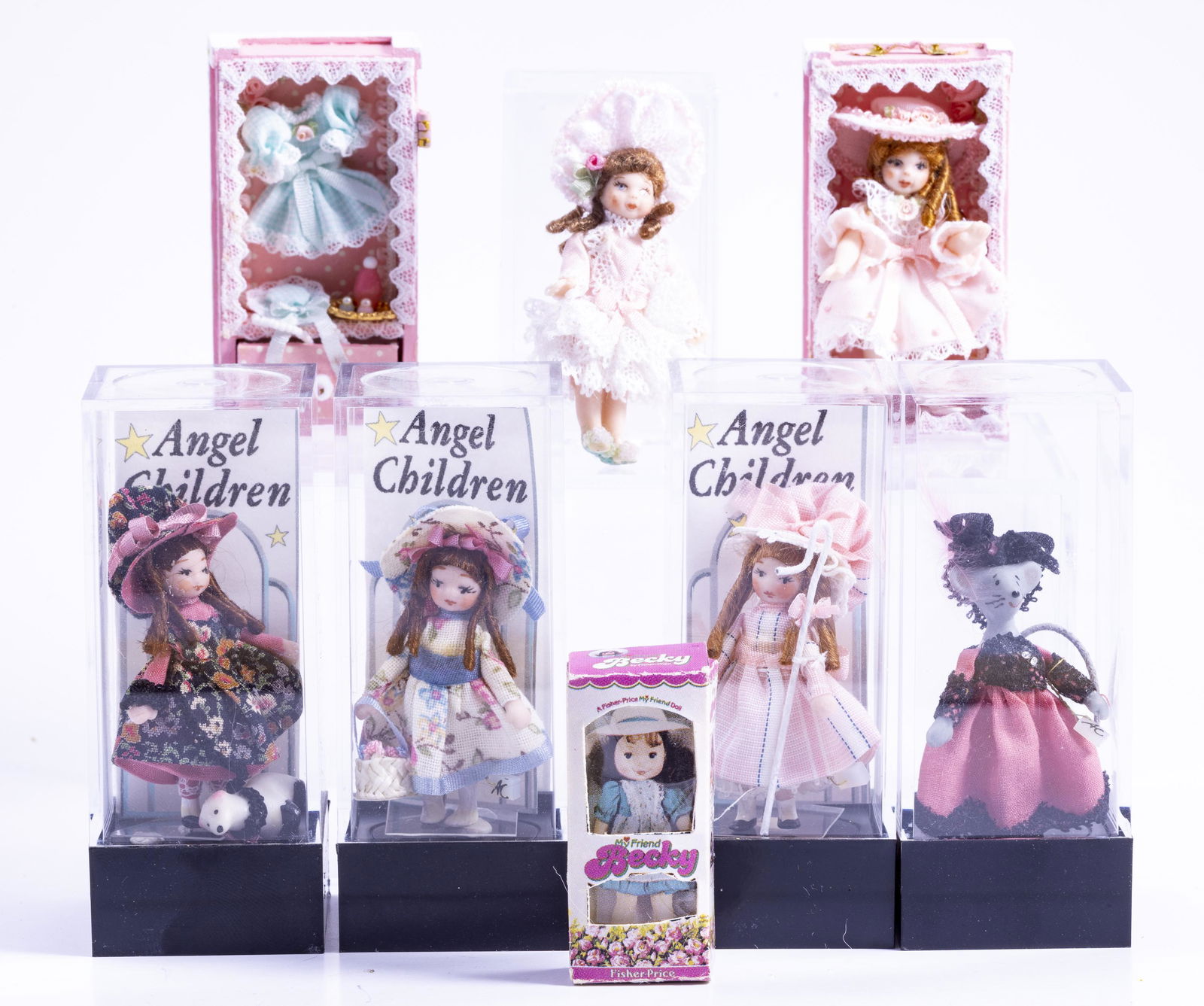 Angel Children / Ethel Hicks Dolls with Doll Trunk & Mouse (1 of 8)