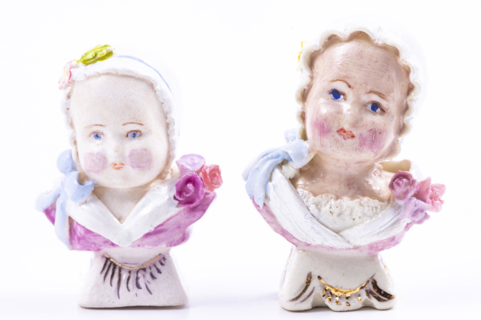 Veronique Cornish Doll Head Bust & Baby Head Set of 2 (1 of 6)