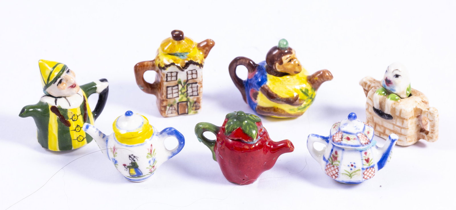 Assortment of 7 porcelain Teapots with  Janice Crawley (1 of 7)