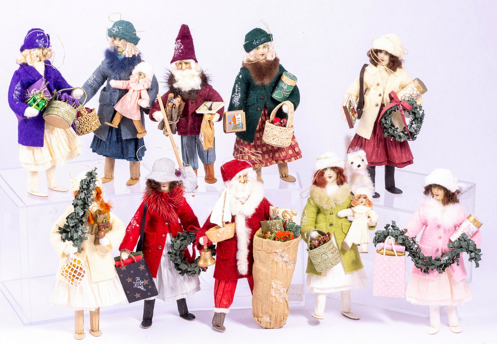 10 Antique Style Doll Christmas Ornaments (1 of 11)