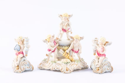 Olszewski Limited Edition Cherub Figurines with Candlesticks