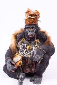 Todd Krueger Female Gorilla Dressed in Animal Print Clothing